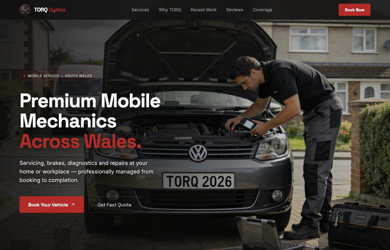 The TorQ Cymru automotive website built by Jones-Stokes